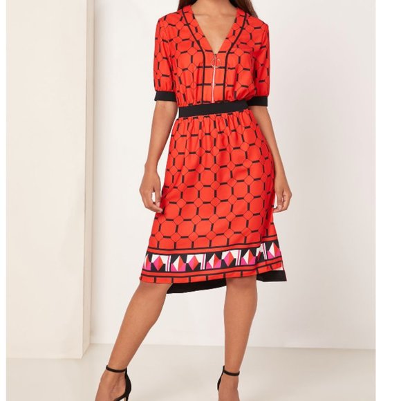 Ted Baker Valent Zip Front Detail Step Hem Dress size 1 nwt - Picture 8 of 12